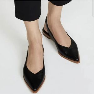 Frye Kenzie Leather Padded Slingback flats pointed toe- Size 6.5